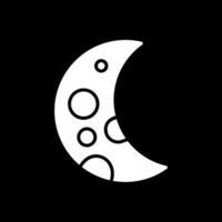 mezzaluna Luna glifo rovesciato icona design vettore