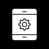 mobile Telefono glifo rovesciato icona design vettore