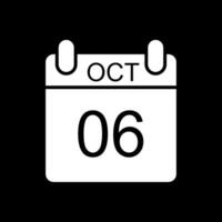 ottobre glifo rovesciato icona design vettore