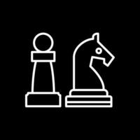 scacchi linea rovesciato icona design vettore