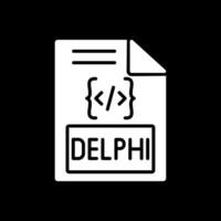 delphi glifo rovesciato icona design vettore