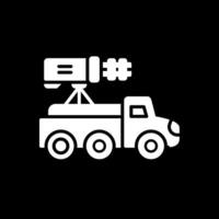 camion glifo rovesciato icona design vettore