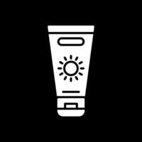 sole crema glifo rovesciato icona design vettore