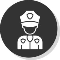 poliziotto glifo ombra cerchio icona design vettore