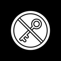Proibito cartello glifo rovesciato icona design vettore