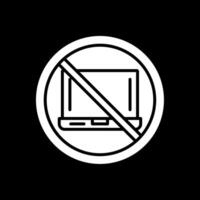 Proibito cartello glifo rovesciato icona design vettore