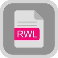 rwl file formato piatto il giro angolo icona design vettore