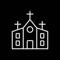Chiesa linea rovesciato icona design vettore