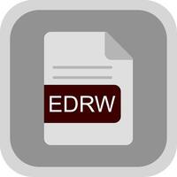 edrw file formato piatto il giro angolo icona design vettore