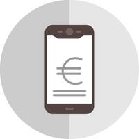 Euro mobile pagare piatto scala icona design vettore