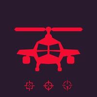 segno di vettore di elicottero da combattimento