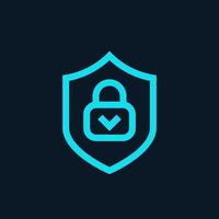 icona di sicurezza informatica, simbolo di protezione online vettore