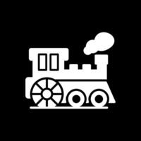 vapore treno glifo rovesciato icona design vettore
