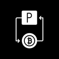 bitcoin paypal glifo rovesciato icona design vettore