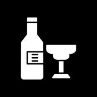 alcool glifo rovesciato icona design vettore
