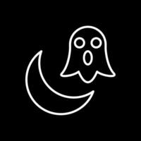 Halloween Luna linea rovesciato icona design vettore