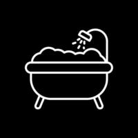 vasca da bagno linea rovesciato icona design vettore
