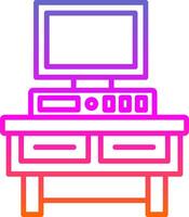 computer scrivania linea pendenza icona design vettore