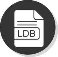 ldb file formato glifo ombra cerchio icona design vettore