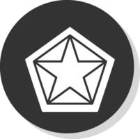 stella pentagono glifo ombra cerchio icona design vettore
