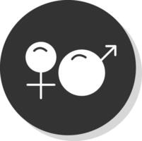 Genere cartello glifo ombra cerchio icona design vettore