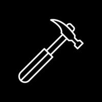 martello linea rovesciato icona design vettore