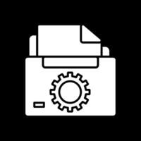 file e cartelle glifo rovesciato icona design vettore