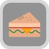 Sandwich piatto il giro angolo icona design vettore