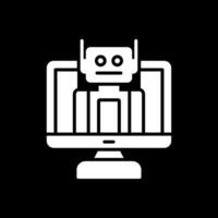 Bot glifo rovesciato icona design vettore