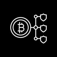 bitcoin blockchain linea rovesciato icona design vettore