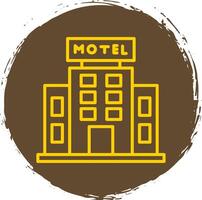 motel linea cerchio etichetta icona vettore