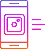 mobile App linea cerchio etichetta icona vettore