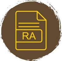 RA file formato linea cerchio etichetta icona vettore