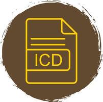 icd file formato linea cerchio etichetta icona vettore