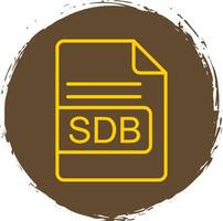 sdb file formato linea cerchio etichetta icona vettore