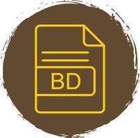 bd file formato linea cerchio etichetta icona vettore