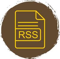 rss file formato linea cerchio etichetta icona vettore