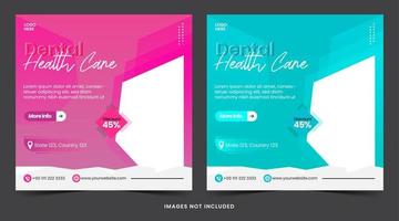 modello di post di social media post dentale o modello di post banner di salute medica con lusso elegante per post banner di social media vettore gratuito