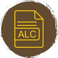 alc file formato linea cerchio etichetta icona vettore