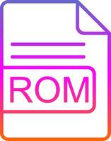 rom file formato linea cerchio etichetta icona vettore