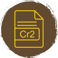 cr2 file formato linea cerchio etichetta icona vettore