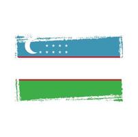 bandiera dell'uzbekistan con pennello dipinto ad acquerello vettore