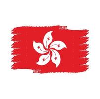 vettore di bandiera di hong kong con stile pennello acquerello