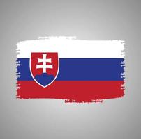 bandiera della slovacchia con pennello dipinto ad acquerello vettore