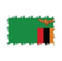 vettore di bandiera dello zambia con stile pennello acquerello