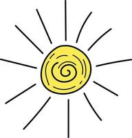 schizzo del sole. icona di doodle del sole. semplice icona disegnata a mano vettore