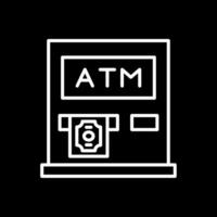 ATM macchina linea rovesciato icona design vettore