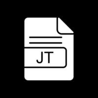 jt file formato glifo rovesciato icona design vettore