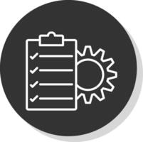 progetto gestione linea ombra cerchio icona design vettore