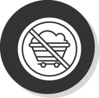 Proibito cartello glifo ombra cerchio icona design vettore
